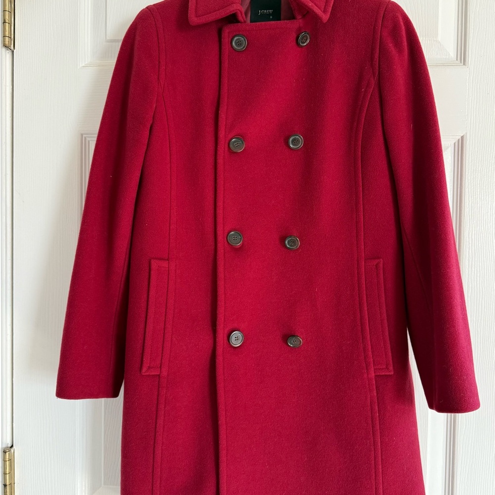 J. Crew Red Wool/Cashmere Coat